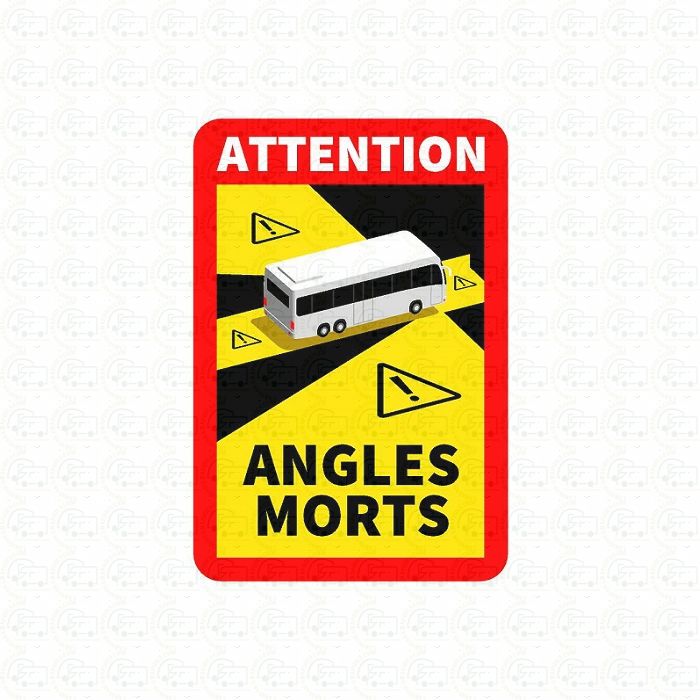 Blind Spot Angles Morts Coach Bus Motorhome Sticker Warning Stick