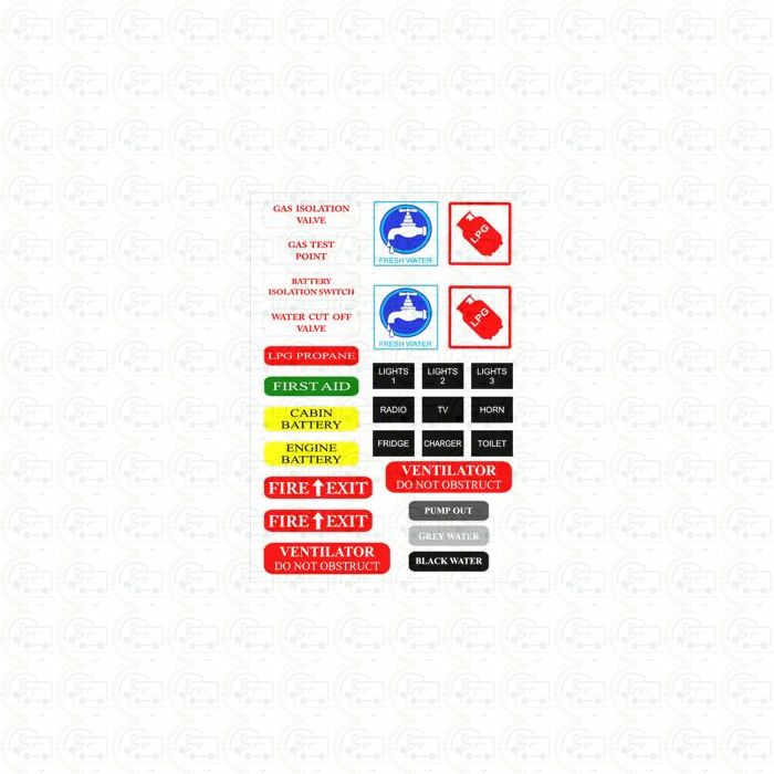 Caravan Motorhome Safety Stickers