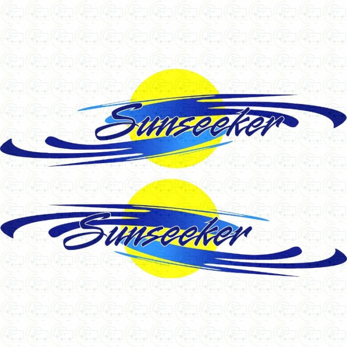 Elddis Sunseeker Swoosh Blue and Yellow (pair)