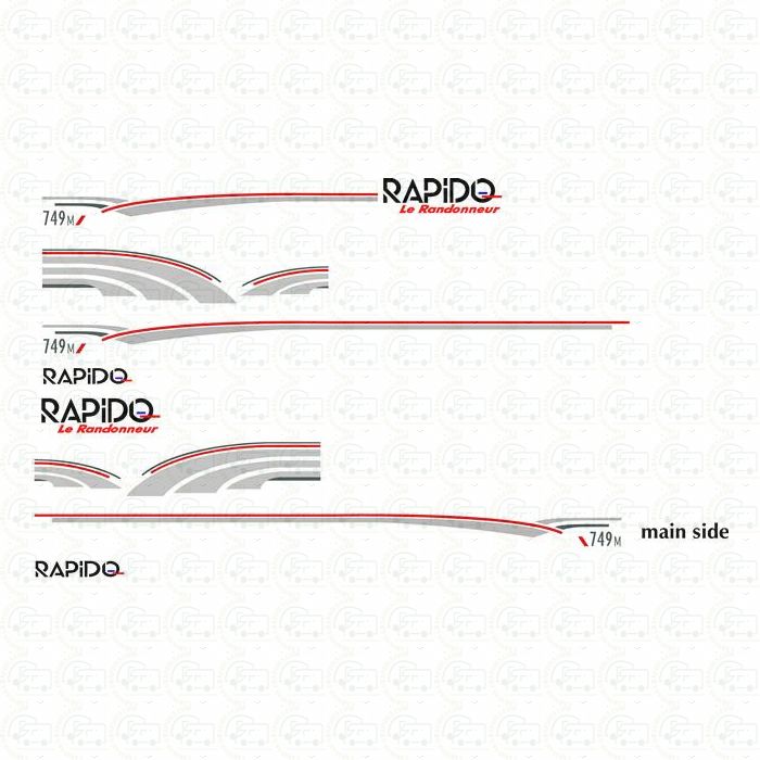 Rapido 749M full set graphics and tapoes
