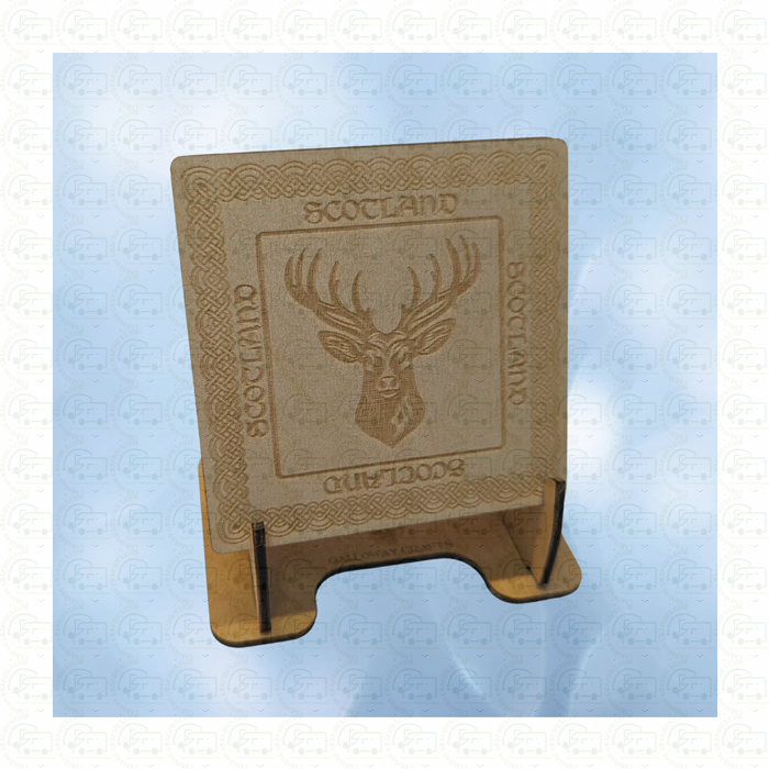 Scotland Stag Wooden Coasters (Set of 4) by Galloway Crafts