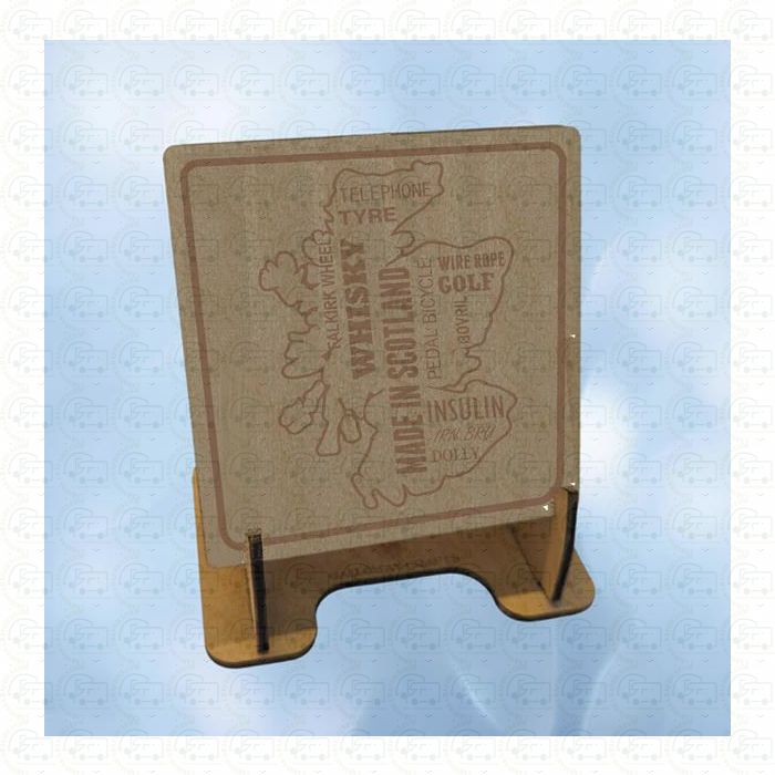 Made In Scotland Map Wooden Coasters (Set of 4) by Galloway Crafts