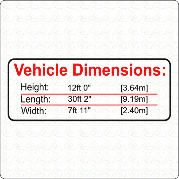 Vehicle Height Sticker