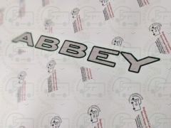 Abbey Name Outlined Text caravan stickers 