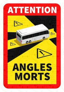 Blind Spot Angles Morts Coach Bus Motorhome Sticker Warning Stick