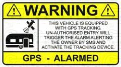 Caravan Alarm Warning Sticker Decal Graphic