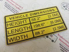 Engraved Vehicle Height Sign