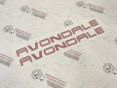 Avondale Name Text (Pair) Caravan Stickera