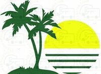 Palm Tree and Sun Caravan Motorhome Graphic