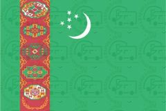 Turkmenistan Flag Sticker