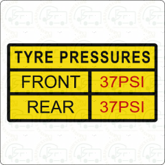 Tyre Pressure Stickers