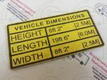 Engraved Vehicle Height Sign