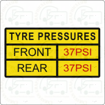 Tyre Pressure Stickers