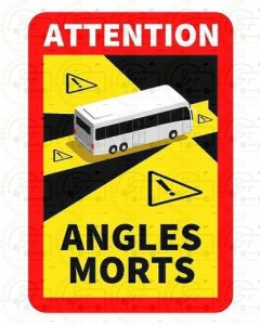Blind Spot Angles Morts Coach Bus Motorhome Sticker Warning Stick