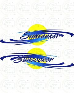 Elddis Sunseeker Swoosh Blue and Yellow (pair)
