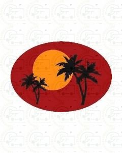 Palm Tree Oval Caravan Motorhome Graphic