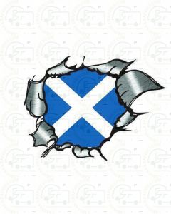 Scotland Flag Ripped Metal 
