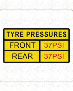 Tyre Pressure Stickers