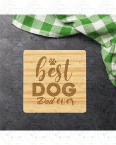 Best Dog Dad Ever single coaster by Galloway Crafts