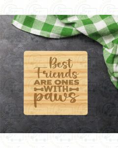 Best Friends Are Ones With Paws (Single Coaster) by GAlloway Crafts