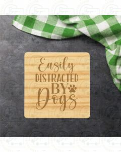 Dogs, Books and Coffee (Single  Wooden Coaster) by Galloway Crafts