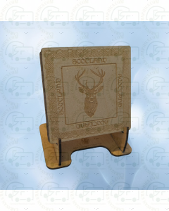Scotland Stag, Deer and Lion Wooden Coasters (Set of 4) by Galloway Crafts