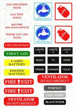 Caravan Motorhome Safety Stickers