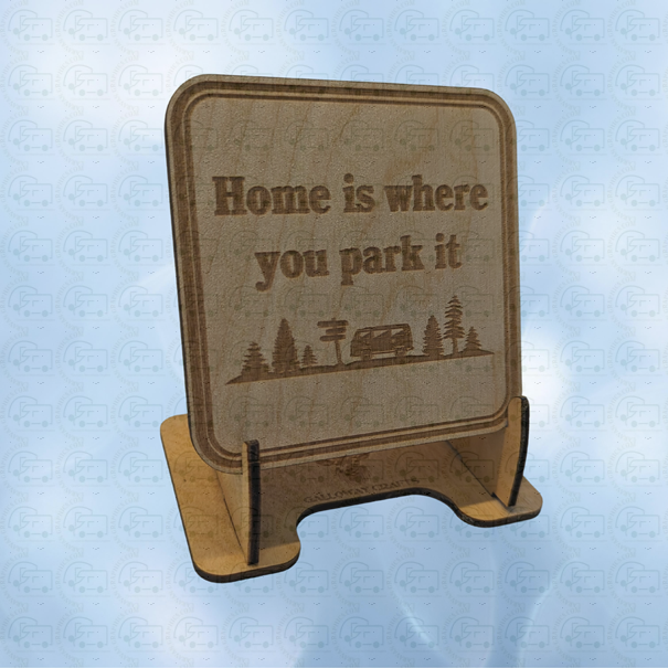 Home Is Where You Park It Wooden Coasters (Set of 4) by Galloway Crafts