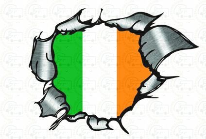 Ireland Flag Ripped Metal 