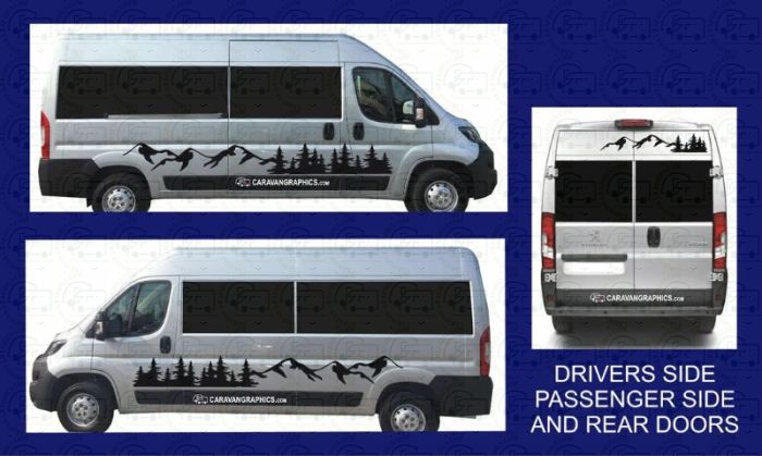 Self Build Campervan Sides & Rear Stickers Design 9