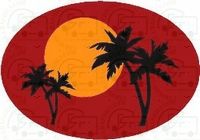Palm Tree with Sun Motorhome Sticker