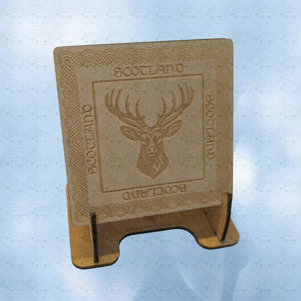 Scotland Stag Wooden Coasters (Set of 4) by Galloway Crafts